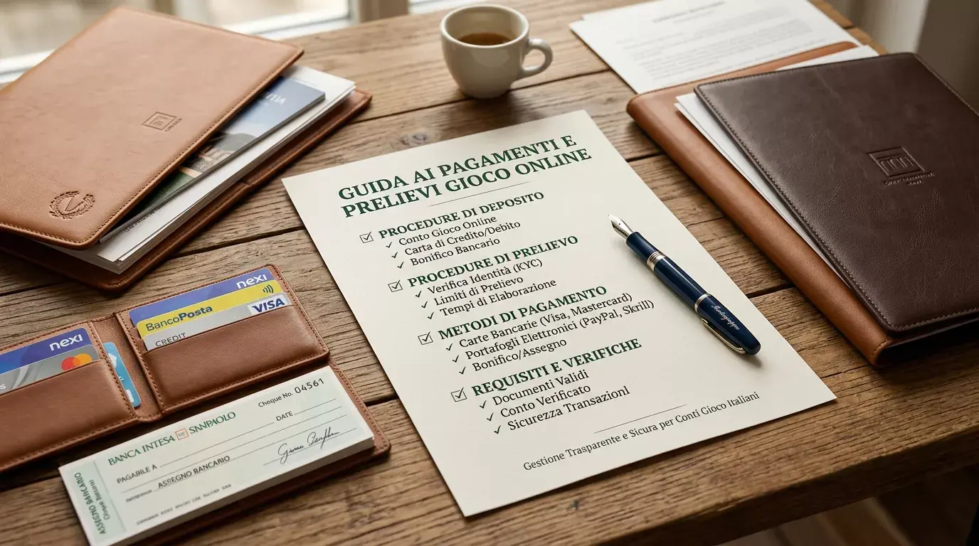 Checklist editoriale su depositi, prelievi e condizioni del conto di gioco